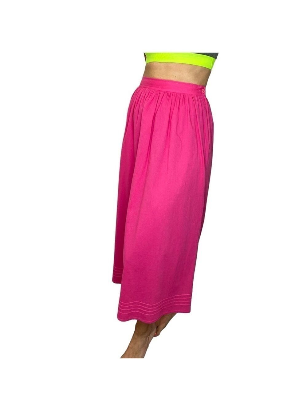 Vintage Rouie pink crinkly cotton maxi skirt 8
